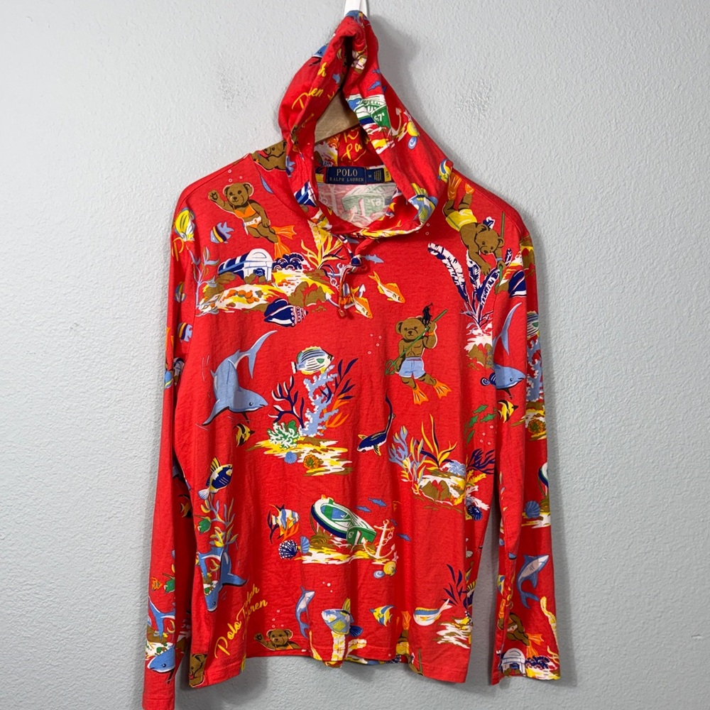 Polo Ralph Lauren Bear Jersey Hooded T-Shirt - Picture 2 of 8